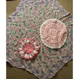 Set of three Pink Vintage Doilies